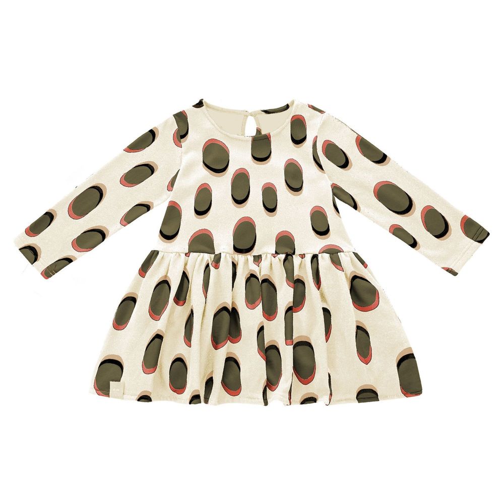 Omamimini Girls Drop Waist Long Sleeve Terry Dress